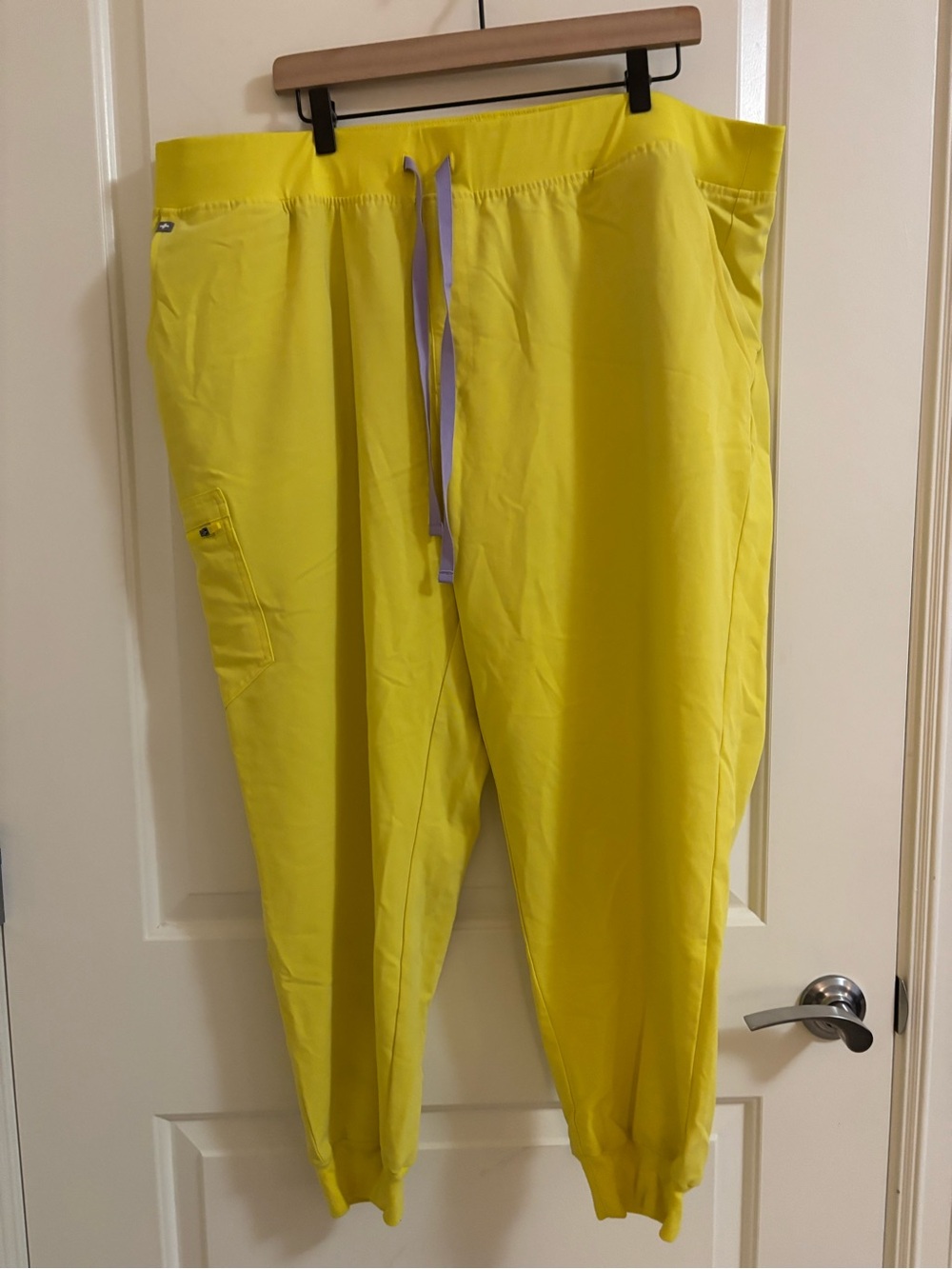 Figs Women's Bright Yellow Drawstring Jogger Scrub Pants